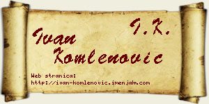 Ivan Komlenović vizit kartica